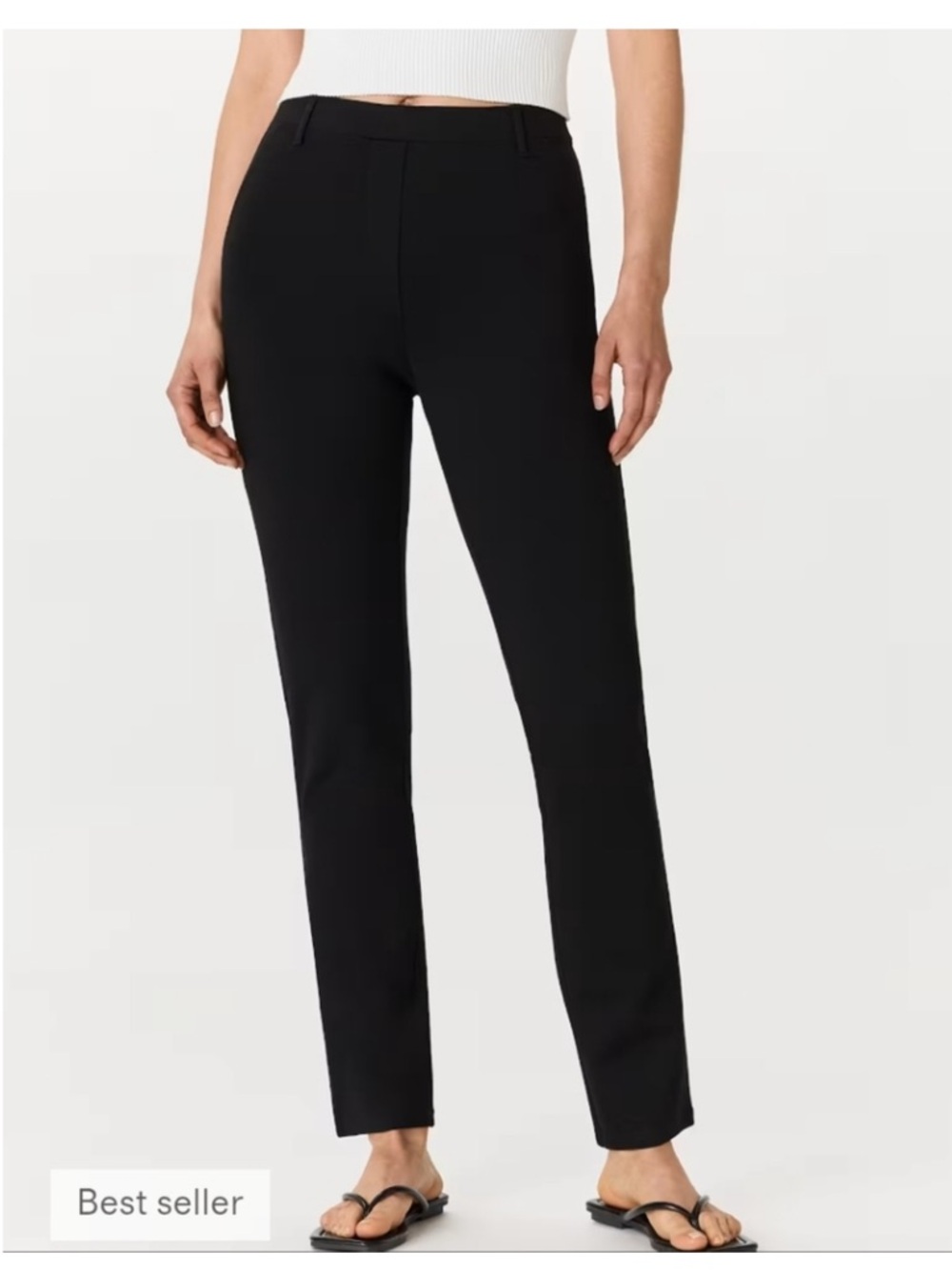 Quince Ultra Stretch Ponte Pant Straight Leg Black Size S